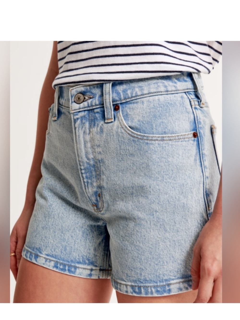 Abercrombie & Fitch Light Wash Blue Denim Jean Shorts